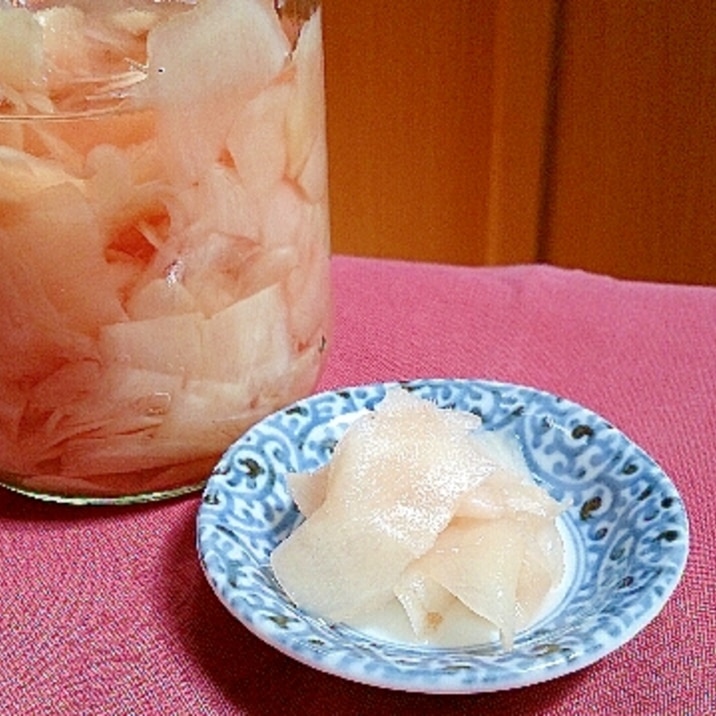 楽しい!新生姜の甘酢漬け(ガリとも言うよね。)